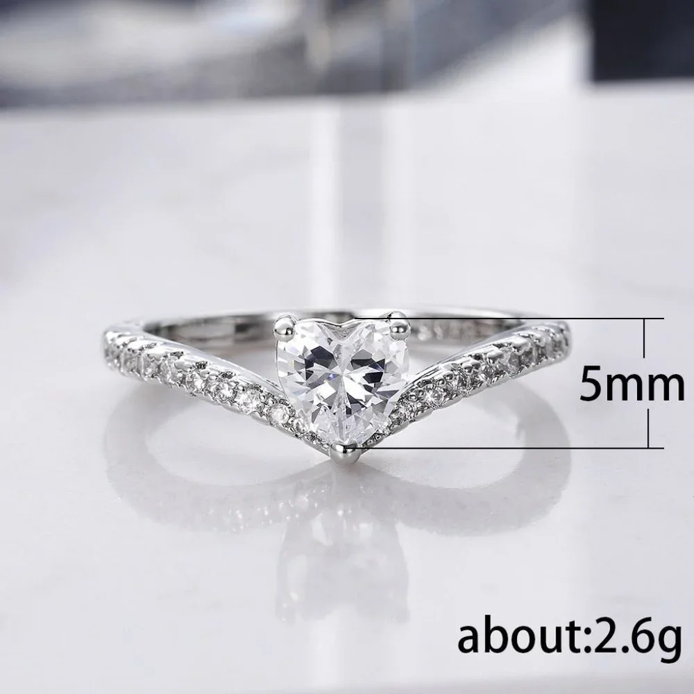 🎁 Sweet Pure CZ Cubic Twisted Lovely Diamonds Heart Rings for Women,MARR9071